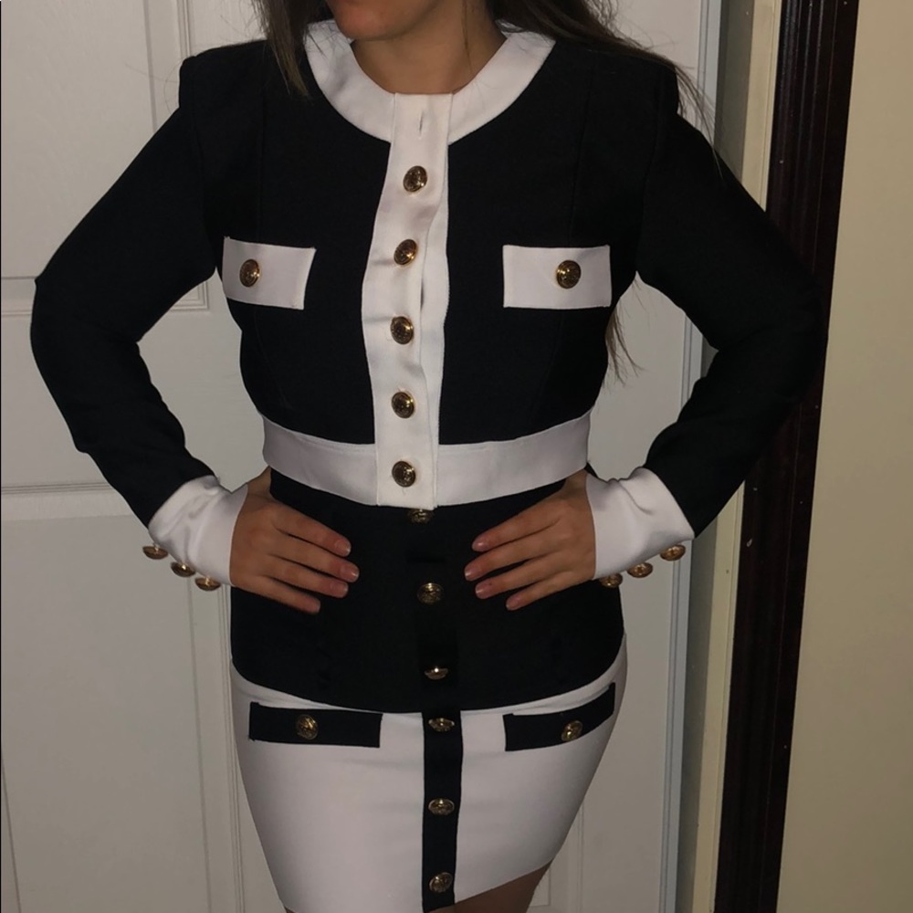 2 piece skirt and cropped jacket set